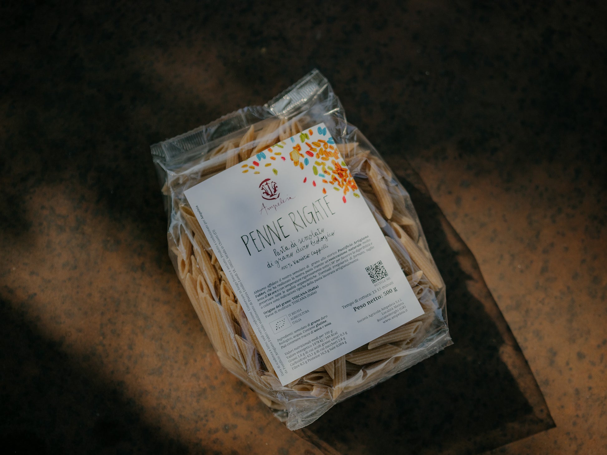 Penne rigate Ampeleia pasta di semolato di grano duro biologico 100% Varietà Cappelli