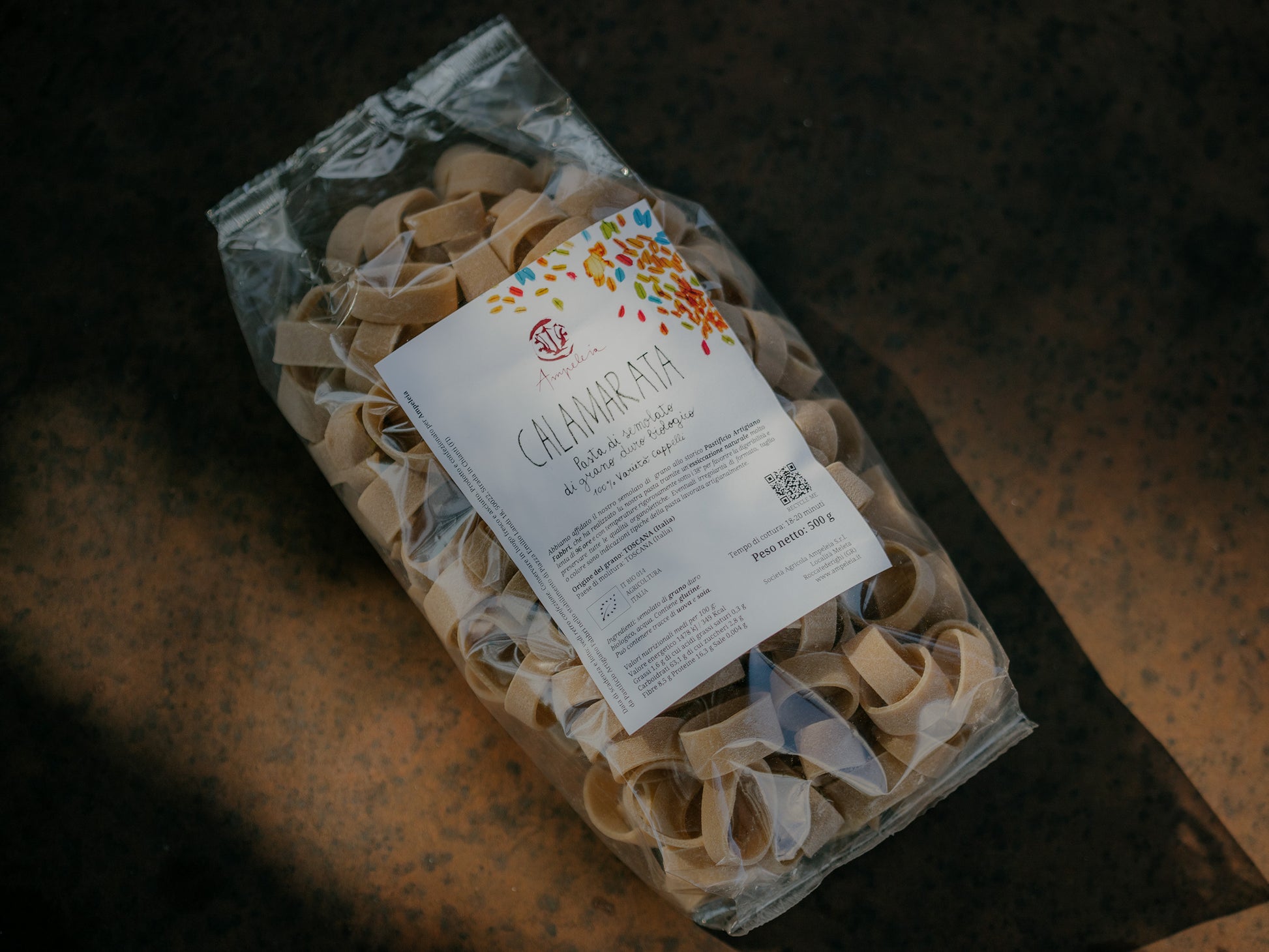 Calamarata di Ampeleia pasta di semolato di grano duro biologico 100% Varietà Cappelli